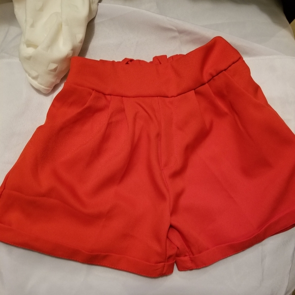 Ivory and Red lil girl dressy short set - Picture 2 of 3